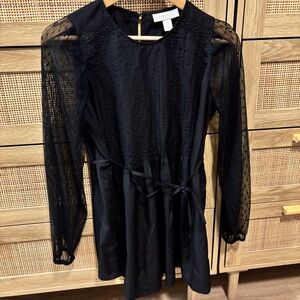 Motherhood Black Lace Sleeve Blouse